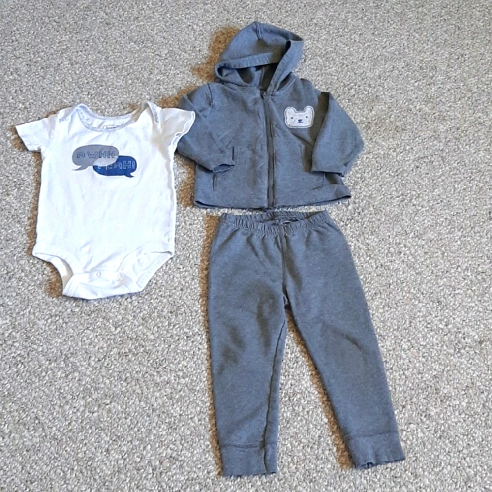 Lamaze Organic Baby Girls' 3 Piece Hoodie Set.